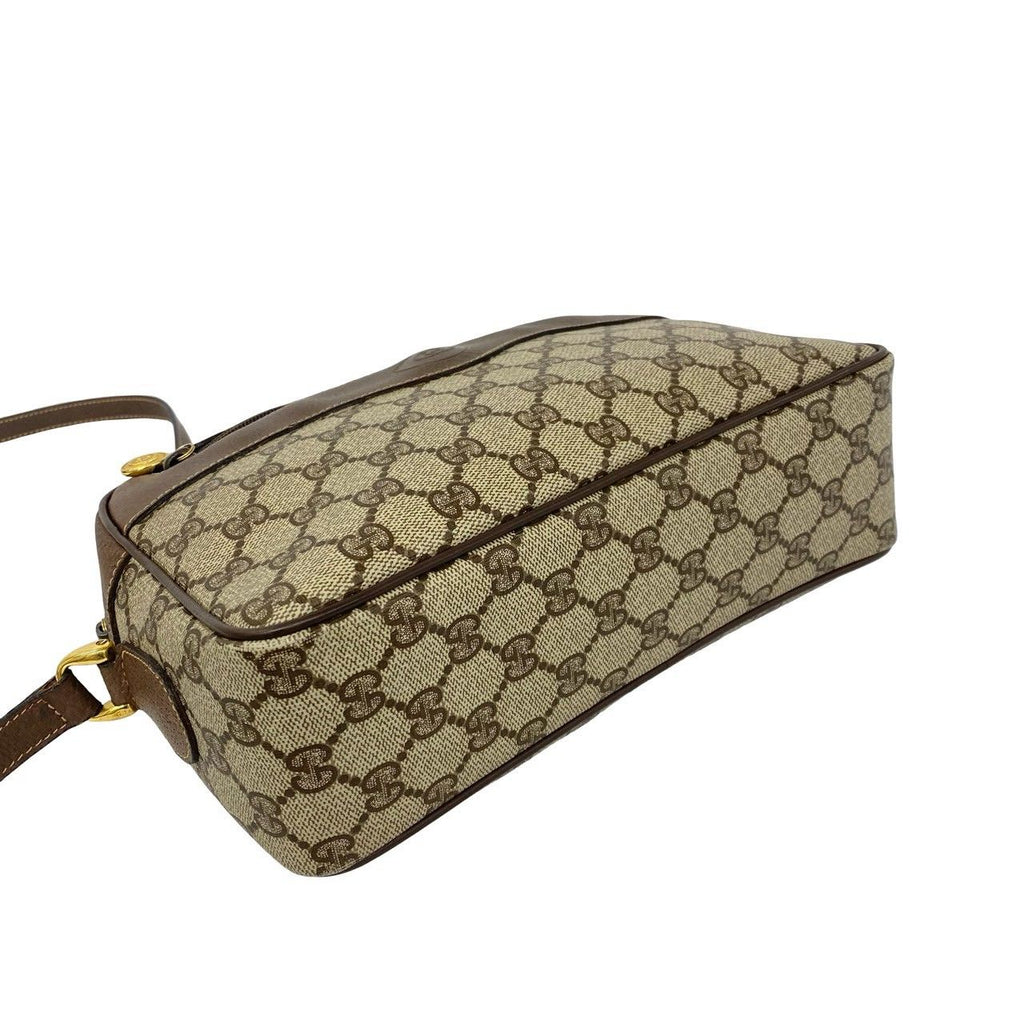 Gucci Vintage GG Logo Pattern Leather Shoulder Bag Pochette Brown — view 7