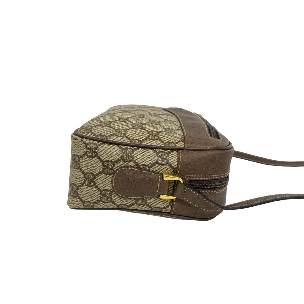 Gucci Vintage GG Logo Pattern Leather Shoulder Bag Pochette Brown — view 6