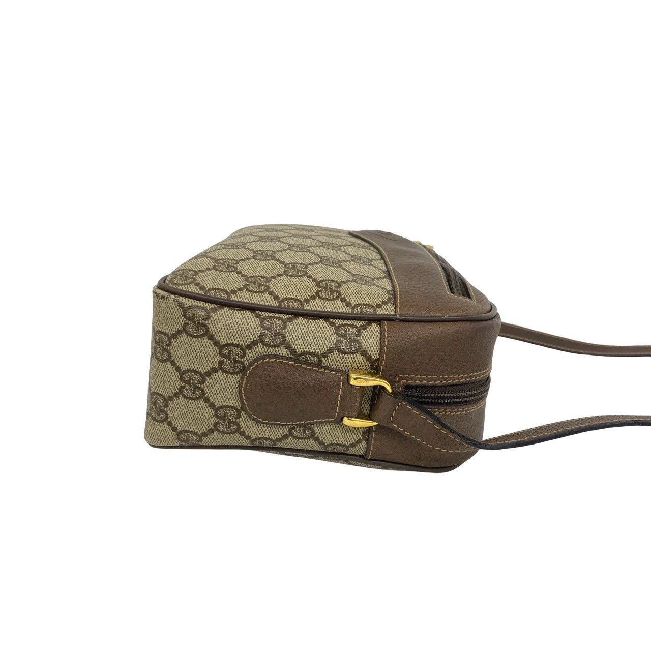 Gucci Vintage GG Logo Pattern Leather Shoulder Bag Pochette Brown — view 6