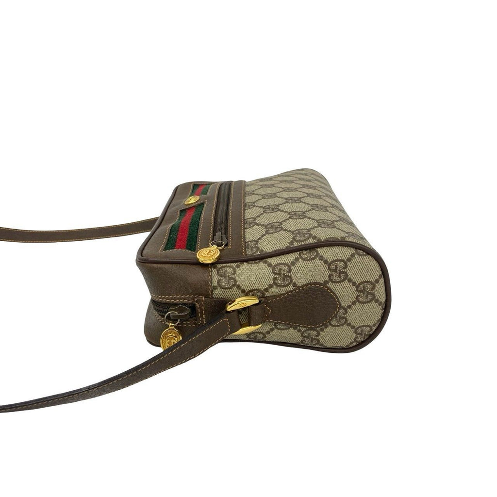 Gucci Vintage Sherry Line GG Pattern Logo Leather Shoulder Bag Crossbody Brown — view 5