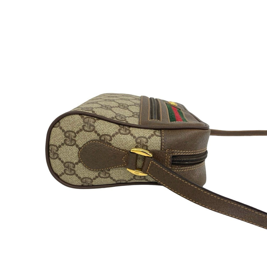 Gucci Vintage Sherry Line GG Pattern Logo Leather Shoulder Bag Crossbody Brown — view 6