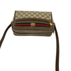 Gucci Vintage Sherry Line GG Pattern Logo Leather Shoulder Bag Crossbody Brown — view 4