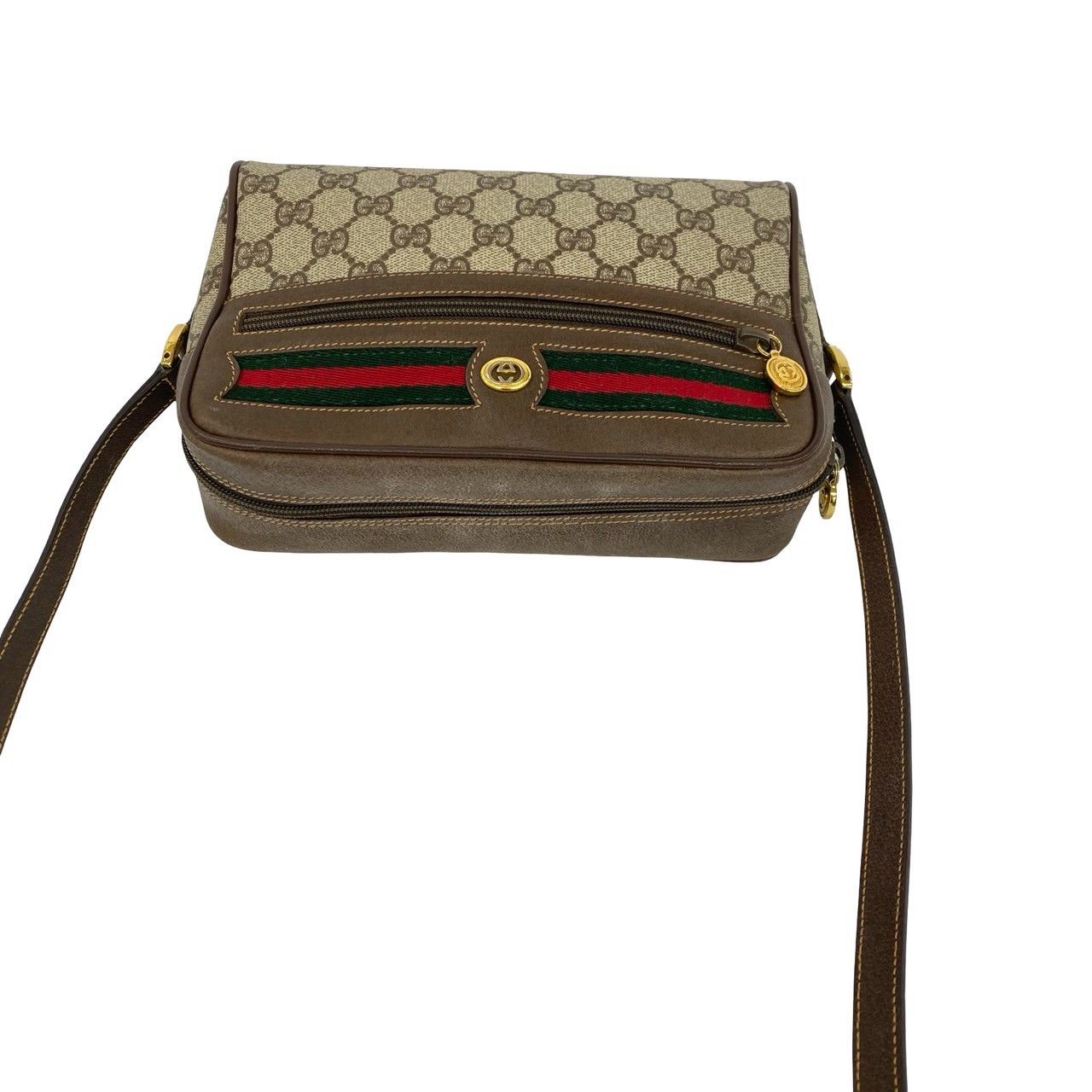 Gucci Vintage Sherry Line GG Pattern Logo Leather Shoulder Bag Crossbody Brown — view 4