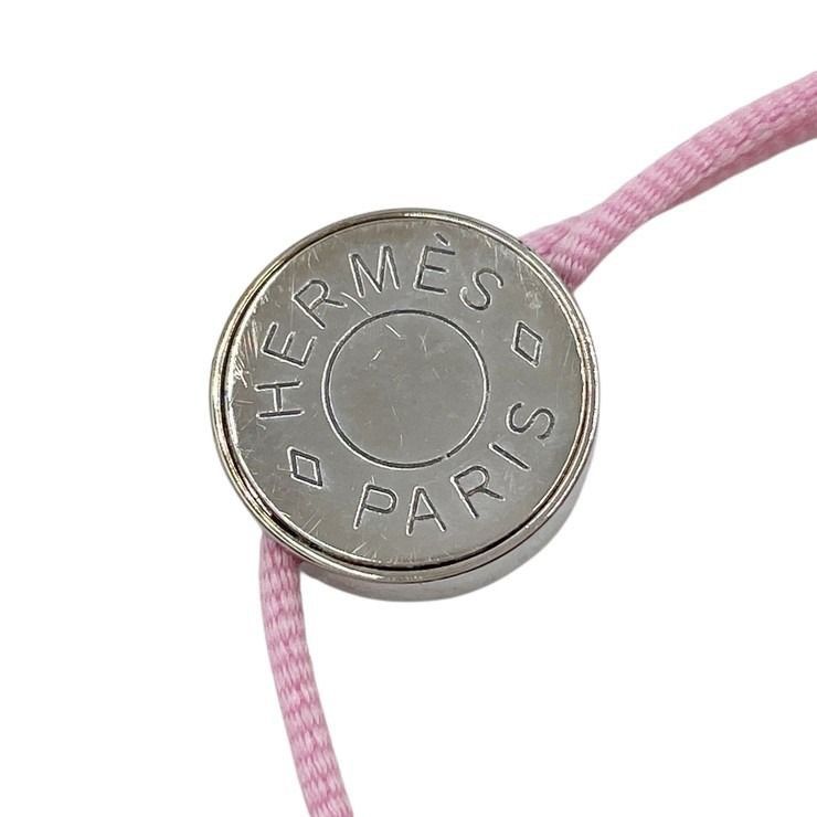 Hermes Brass Series Cords Pink Silver Bracelet — view 3