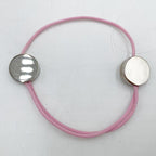 Hermes Brass Series Cords Pink Silver Bracelet — view 2