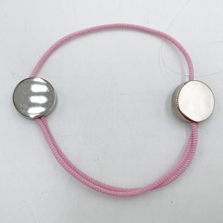 Hermes Brass Series Cords Pink Silver Bracelet — view 2