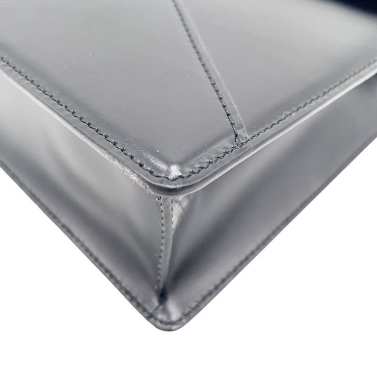 Loewe Clutch Anagram Diplomatico 361.75.001 Black Calf Leather Wristlet Silver — view 6