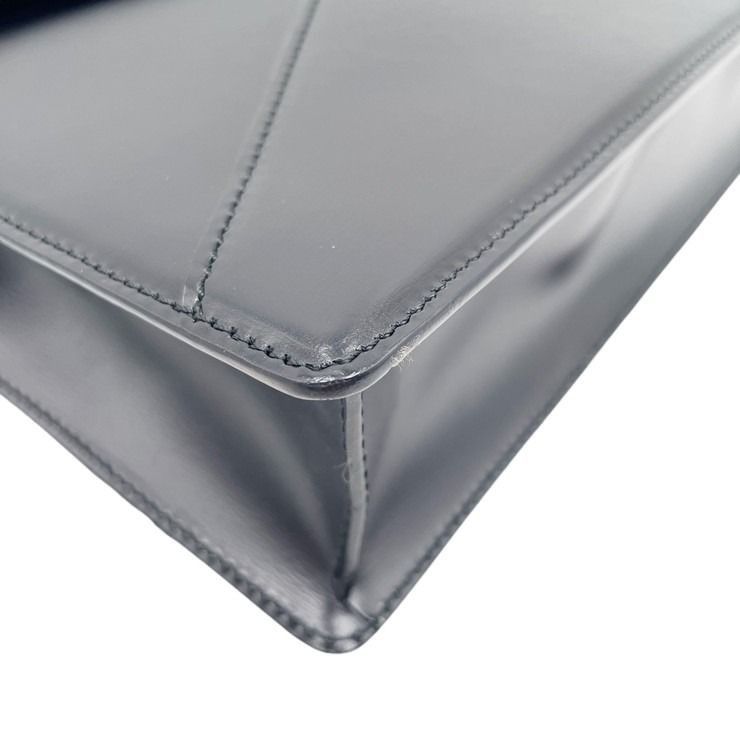 Loewe Clutch Anagram Diplomatico 361.75.001 Black Calf Leather Wristlet Silver — view 5