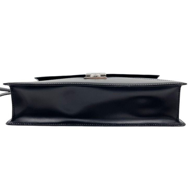Loewe Clutch Anagram Diplomatico 361.75.001 Black Calf Leather Wristlet Silver — view 4