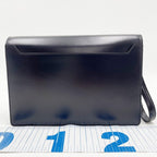 Loewe Clutch Anagram Diplomatico 361.75.001 Black Calf Leather Wristlet Silver — view 3