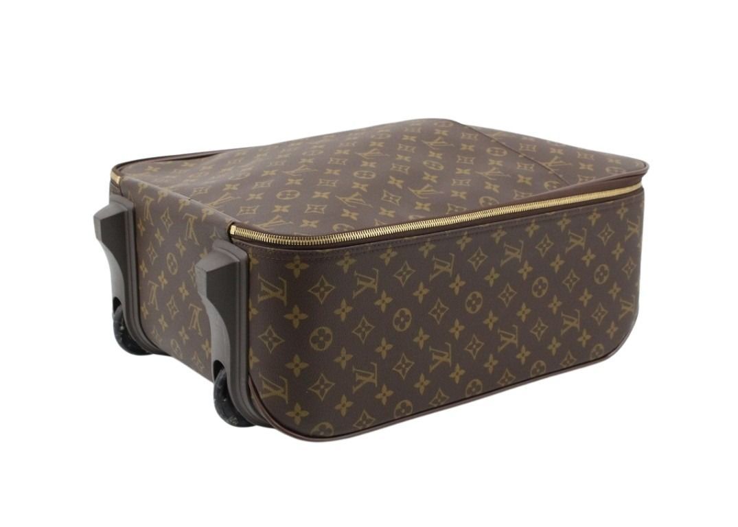 Louis Vuitton Travel Bag Pegase 45 Brown Monogram Unise 2 Wheels Gold — view 4
