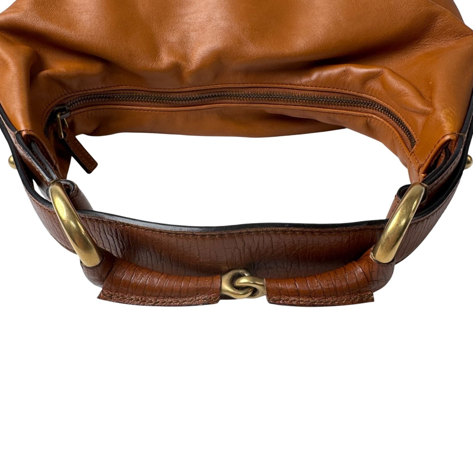 Gucci Horsebit Shoulder Bag Leather Camel — view 6