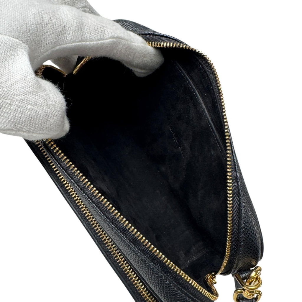 Dior Caro Double Pouch Black Shoulder Bag Leather CD — view 7