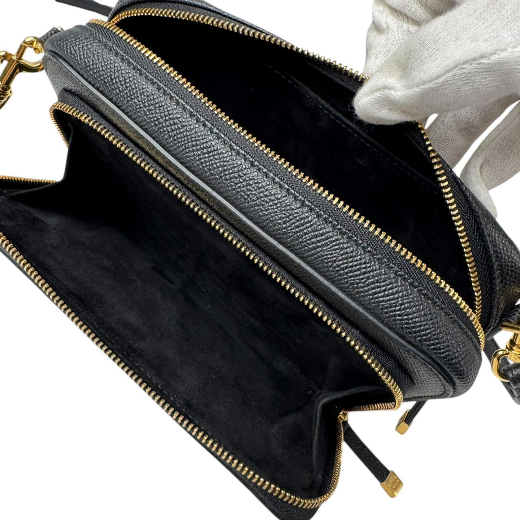 Dior Caro Double Pouch Black Shoulder Bag Leather CD — view 6