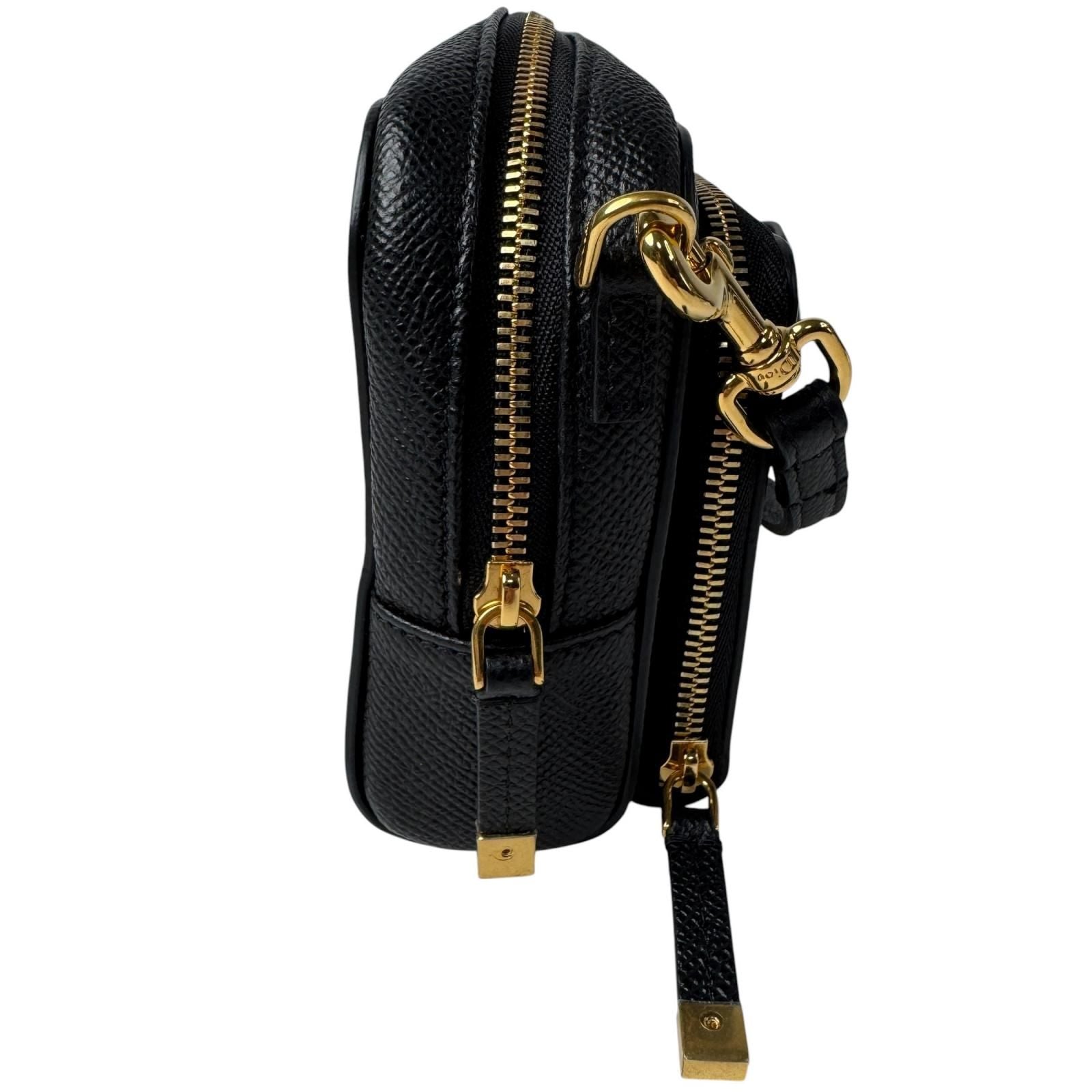 Dior Caro Double Pouch Black Shoulder Bag Leather CD — view 3