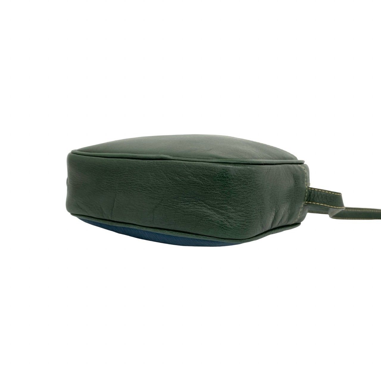 Loewe Vintage Velasquez Twist Leather Mini Shoulder Bag Pochette Green Blue — view 8