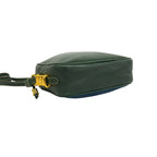 Loewe Vintage Velasquez Twist Leather Mini Shoulder Bag Pochette Green Blue — view 7
