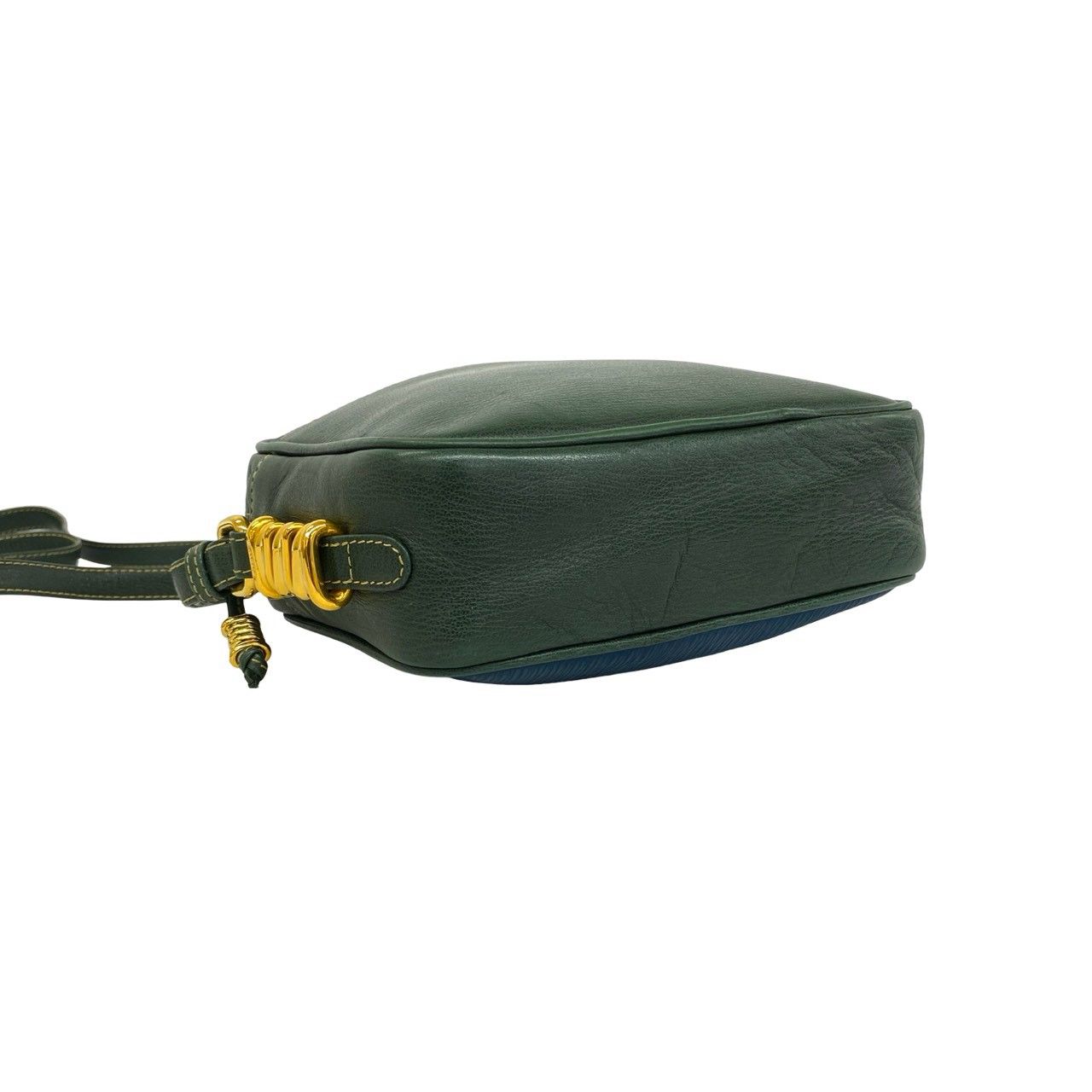 Loewe Vintage Velasquez Twist Leather Mini Shoulder Bag Pochette Green Blue — view 7