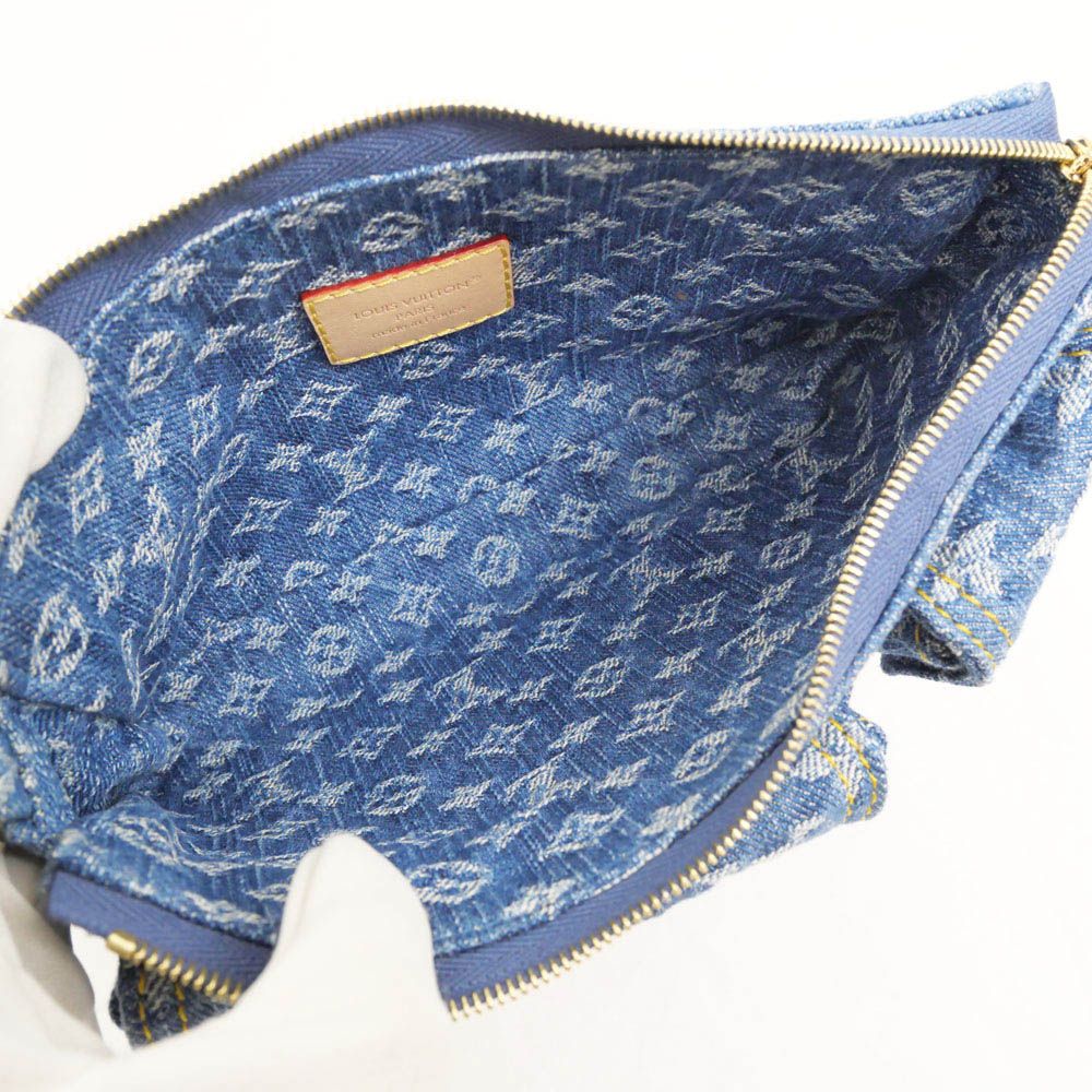 Louis Vuitton Pochette Accessory Soir Cargo Shoulder Bag Strap Denim Gold — view 5