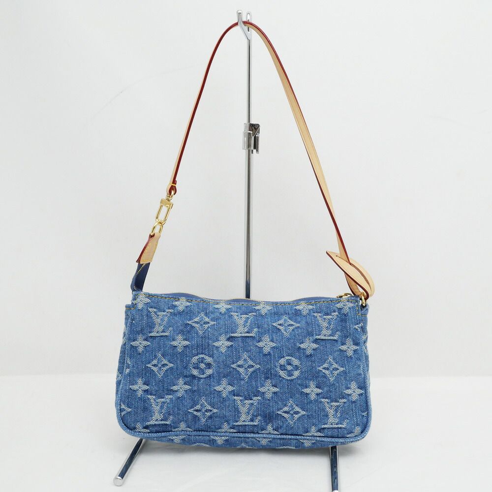 Louis Vuitton Pochette Accessory Soir Cargo Shoulder Bag Strap Denim Gold — view 2