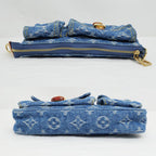 Louis Vuitton Pochette Accessory Soir Cargo Shoulder Bag Strap Denim Gold — view 4