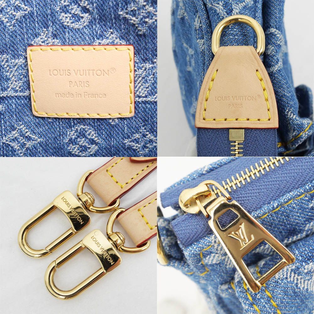 Louis Vuitton Pochette Accessory Soir Cargo Shoulder Bag Strap Denim Gold — view 6