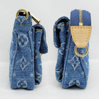 Louis Vuitton Pochette Accessory Soir Cargo Shoulder Bag Strap Denim Gold — view 3