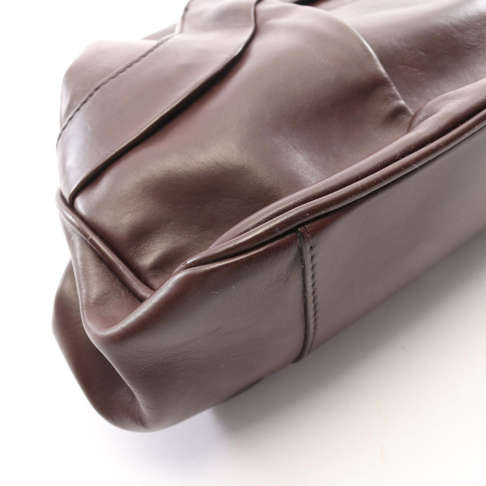 Celine Shoulder Bag Dark Brown Leather — view 8