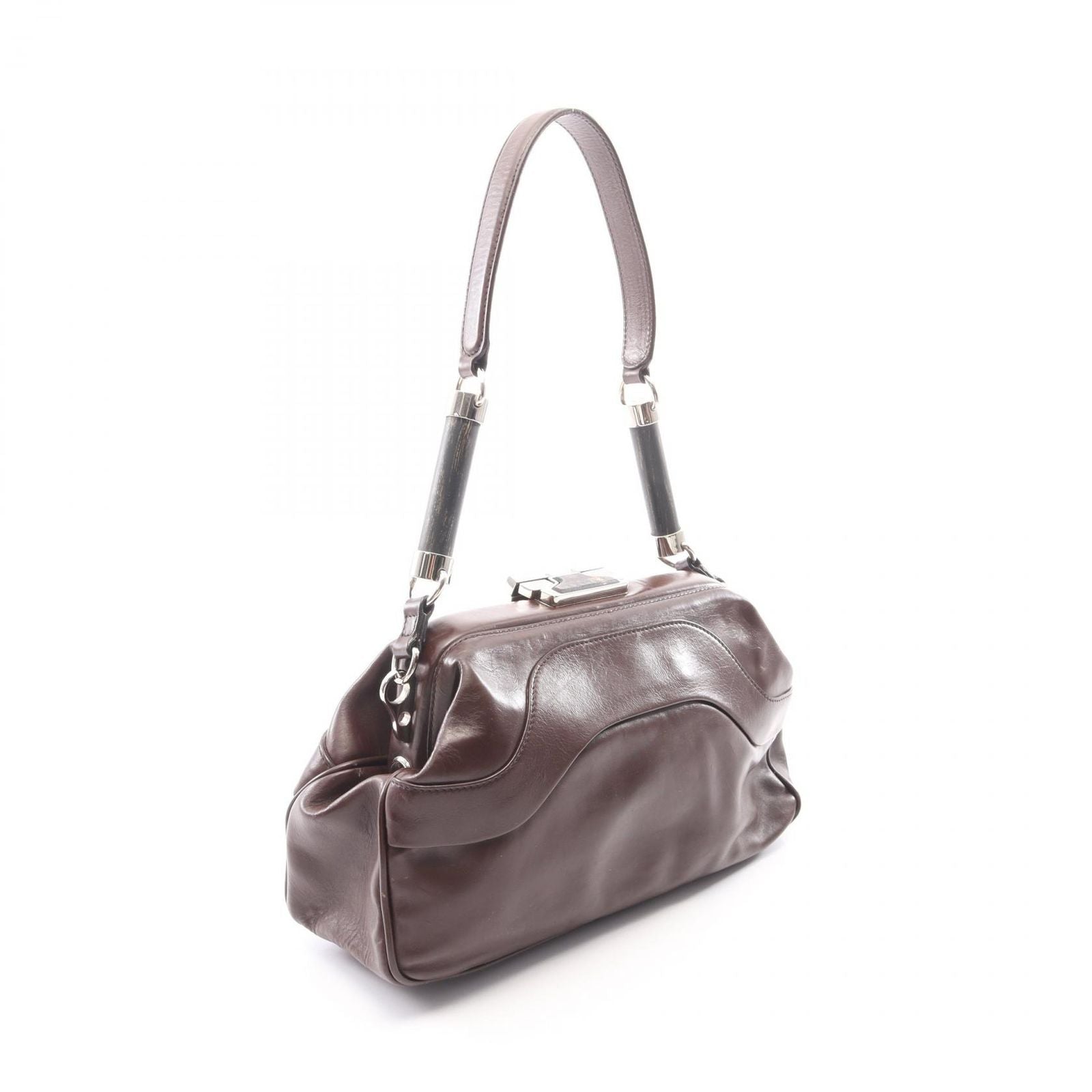 Celine Shoulder Bag Dark Brown Leather — view 2