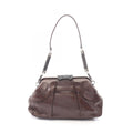 Celine Shoulder Bag Dark Brown Leather