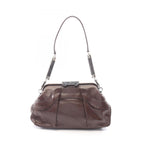 Celine Shoulder Bag Dark Brown Leather