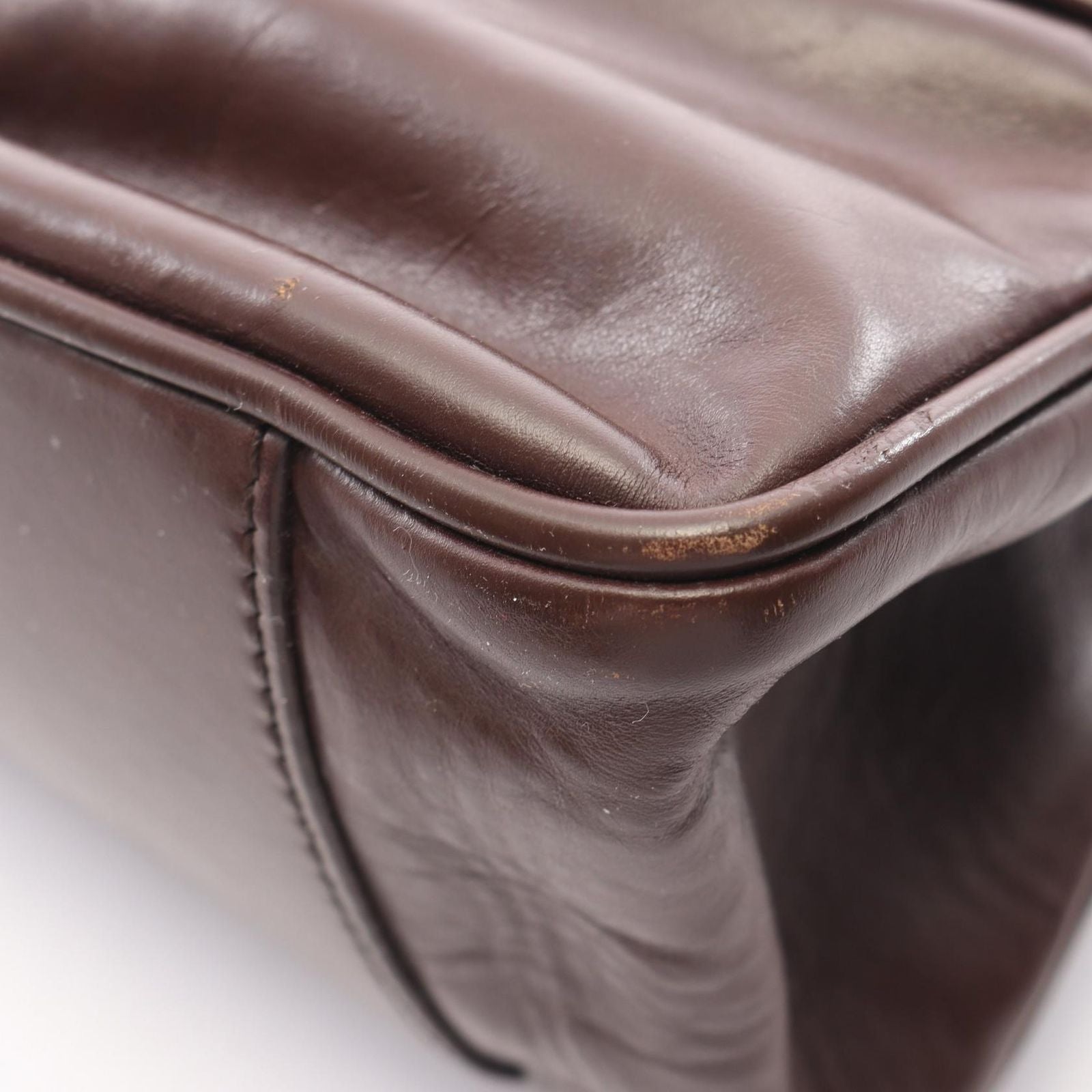 Celine Shoulder Bag Dark Brown Leather — view 5