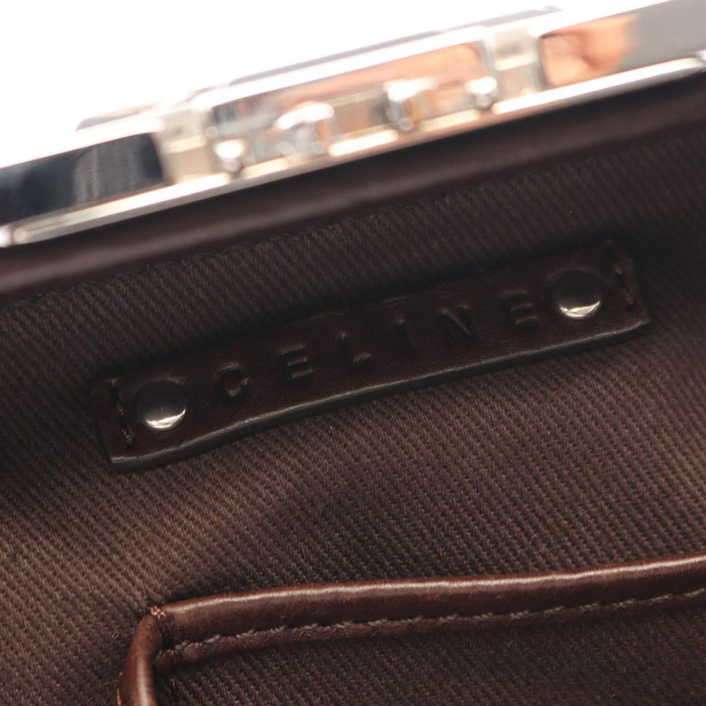 Celine Shoulder Bag Dark Brown Leather — view 4