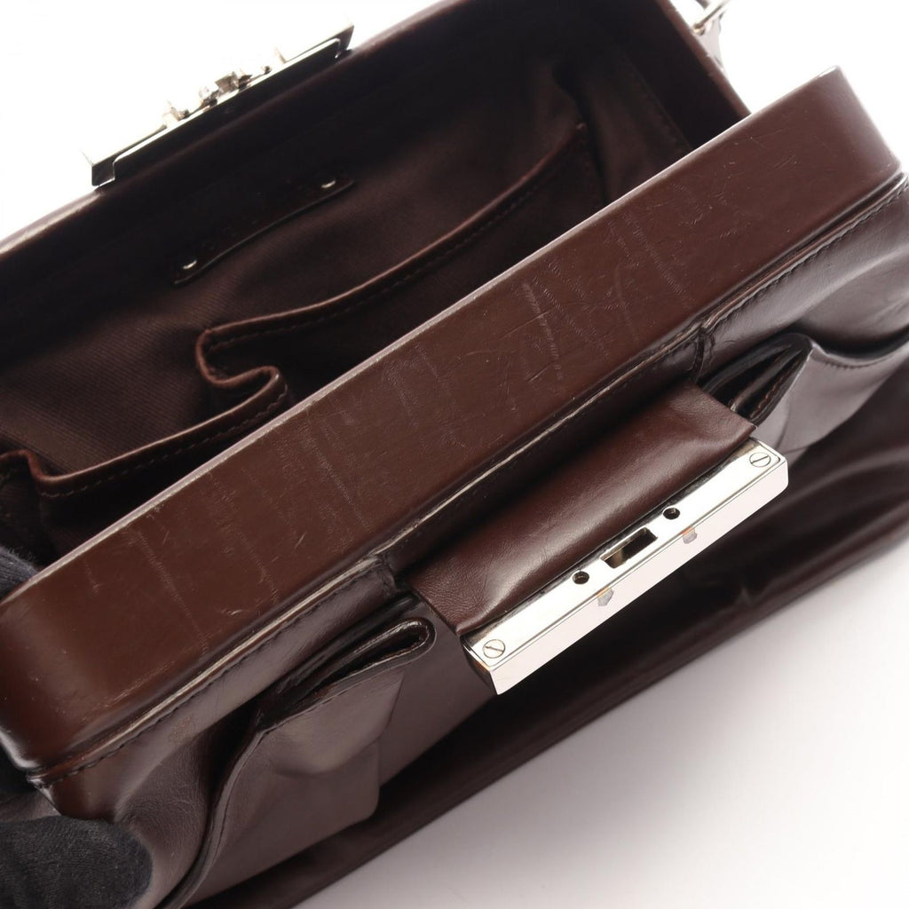 Celine Shoulder Bag Dark Brown Leather — view 6