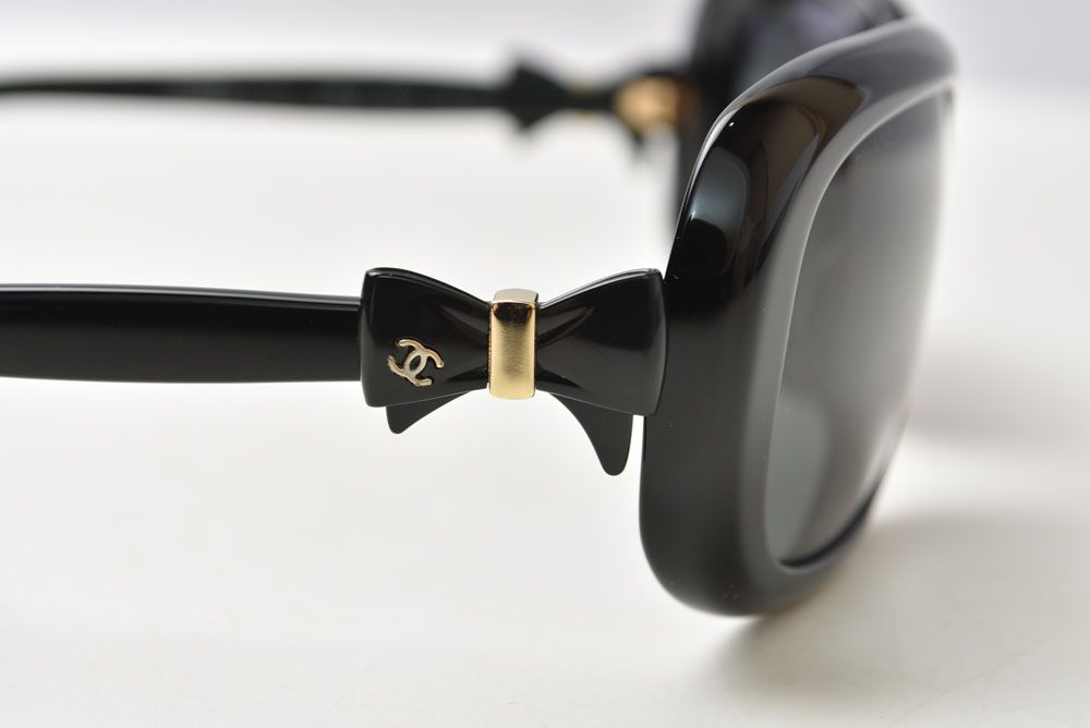 Chanel Sunglasses Eyewear CC Logo Ribbon Motif Black Acetate — view 4