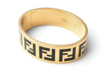 Fendi Bangle Bracelet FF Logo Black Gold Metal — view 2