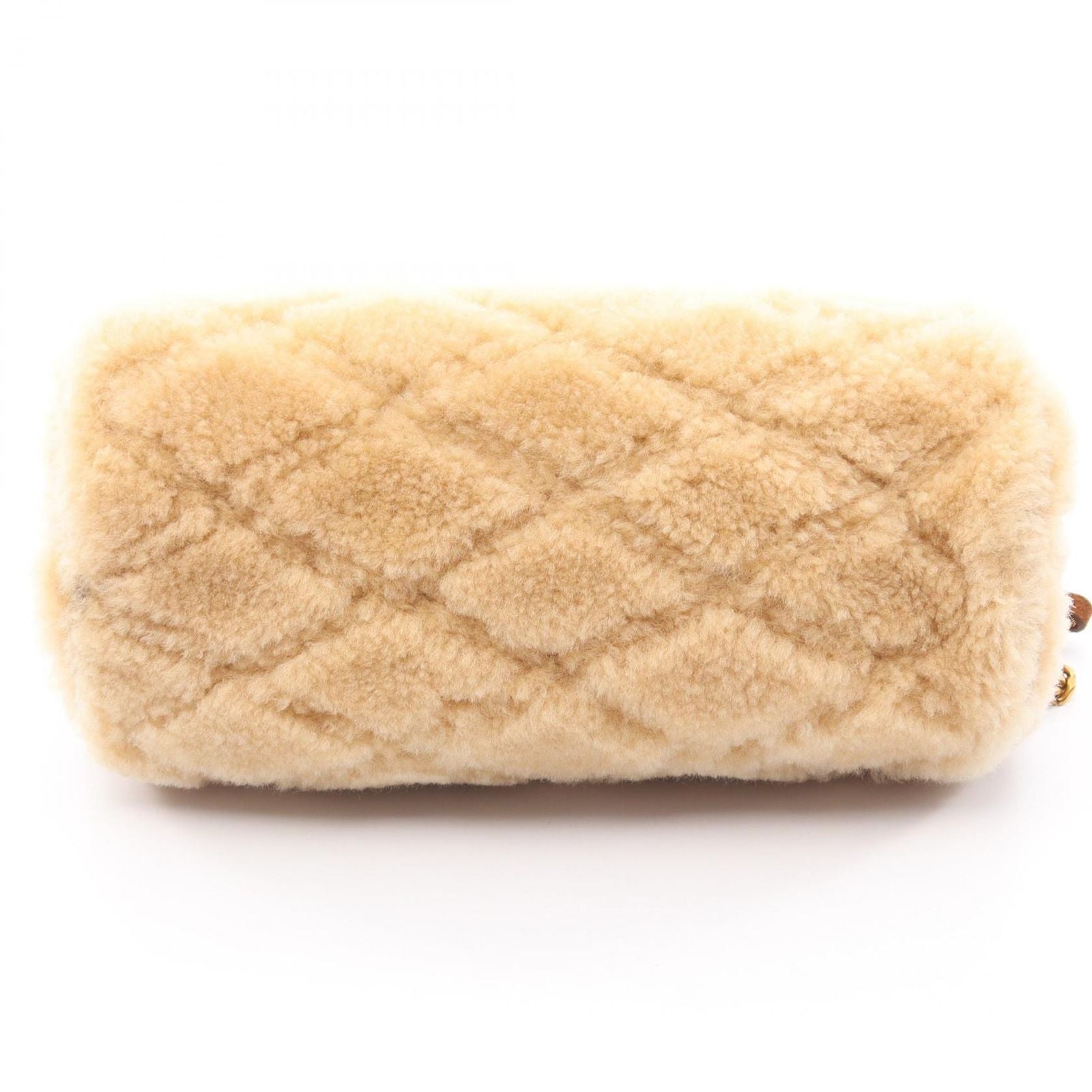 Saint Laurent Paris Shoulder Bag Sade Mini Tube Beige Brown Shearling Suede — view 5