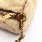 Saint Laurent Paris Shoulder Bag Sade Mini Tube Beige Brown Shearling Suede — view 7