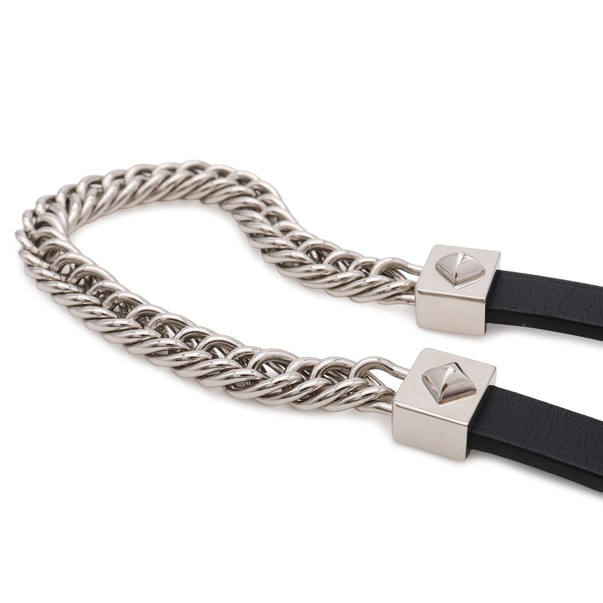 Hermes Equestre Triple Tour Choker Necklace Bracelet Gourmette Chain Veau Swift — view 5