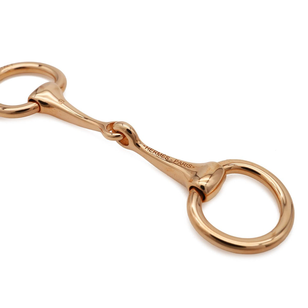 Hermes Mini Mall Scarf Ring Twilly Closure Pink Gold Plated Placke All Rose — view 3