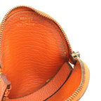 Hermes Coin Purse Fruit Orange Motif Leather Green — view 5