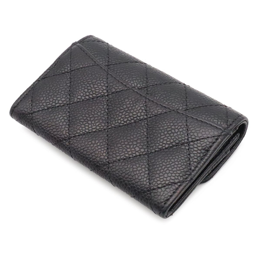 Chanel Quilted Classic Flap Bag Card Case CC Logo Business Pass Case Caviar — view 2