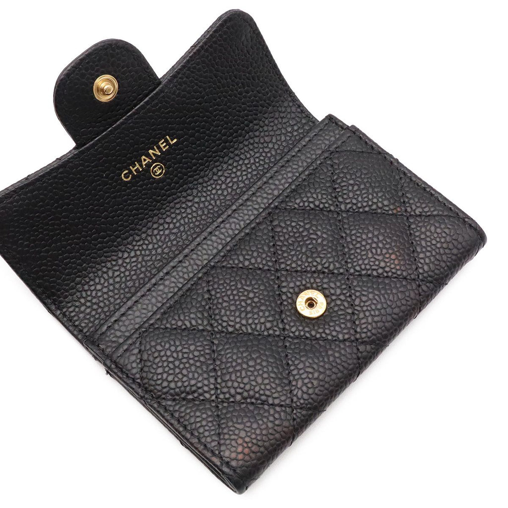 Chanel Quilted Classic Flap Bag Card Case CC Logo Business Pass Case Caviar — view 5