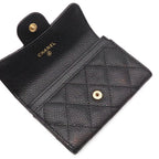 Chanel Quilted Classic Flap Bag Card Case CC Logo Business Pass Case Caviar — view 5