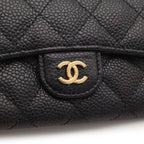 Chanel Quilted Classic Flap Bag Card Case CC Logo Business Pass Case Caviar — view 4