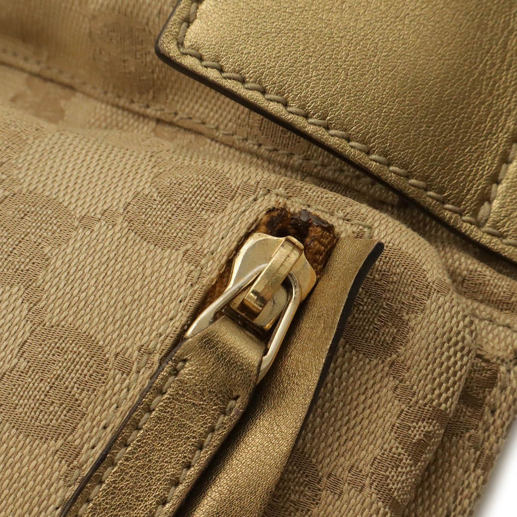 Gucci GG Canvas Sherry Line Belt Bag Waist Pouch Hip Beige Pink Metallic Gold — view 6