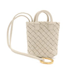 Bottega Veneta Intrecciato Charm Key Holder Mini Pouch Case Leather Off White