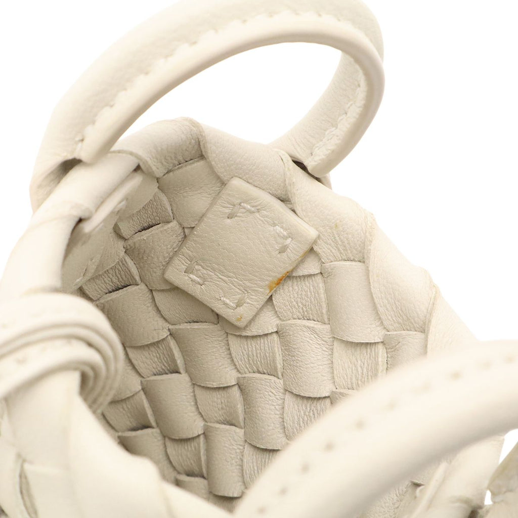 Bottega Veneta Intrecciato Charm Key Holder Mini Pouch Case Leather Off White — view 7