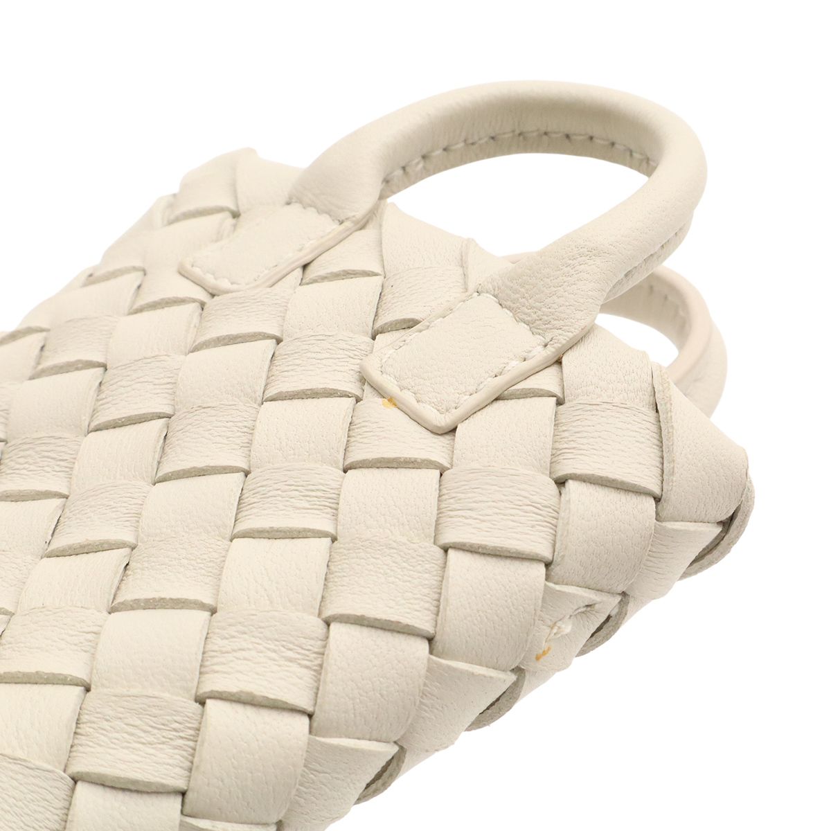 Bottega Veneta Intrecciato Charm Key Holder Mini Pouch Case Leather Off White — view 5