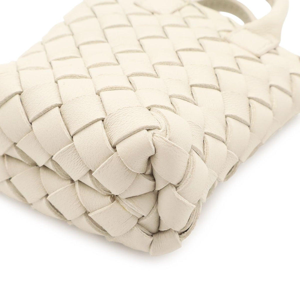 Bottega Veneta Intrecciato Charm Key Holder Mini Pouch Case Leather Off White — view 4